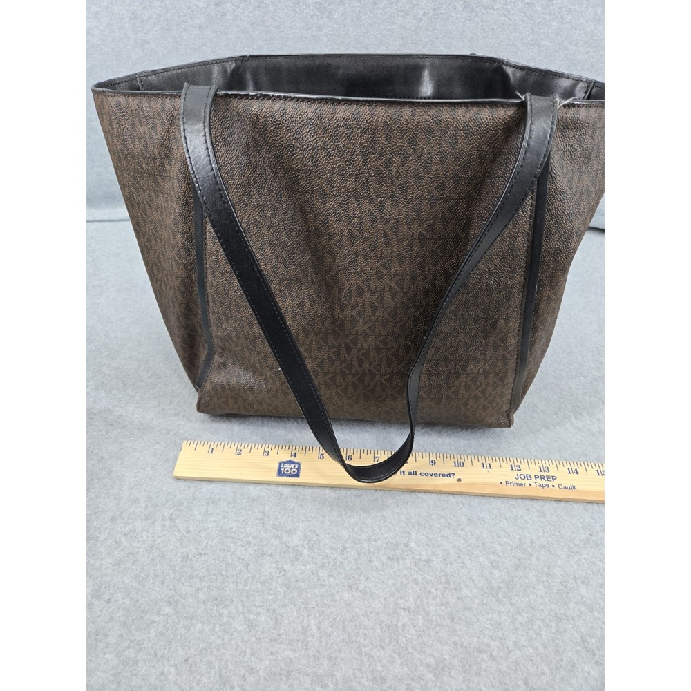 Michael Kors XL Whitney Brown Signature Tote Bag MK Logo Designer Handbag - Picture 12 of 15